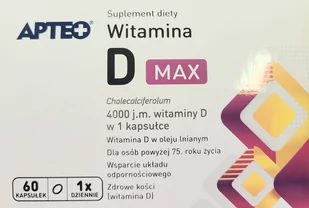 Apteo Witamina D MAX 4000 j.m., 60 kapsułek - Witaminy i minerały - miniaturka - grafika 1