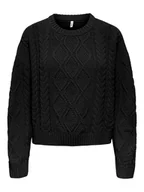 Swetry damskie - ONLY Sweter w kolorze czarnym - miniaturka - grafika 1