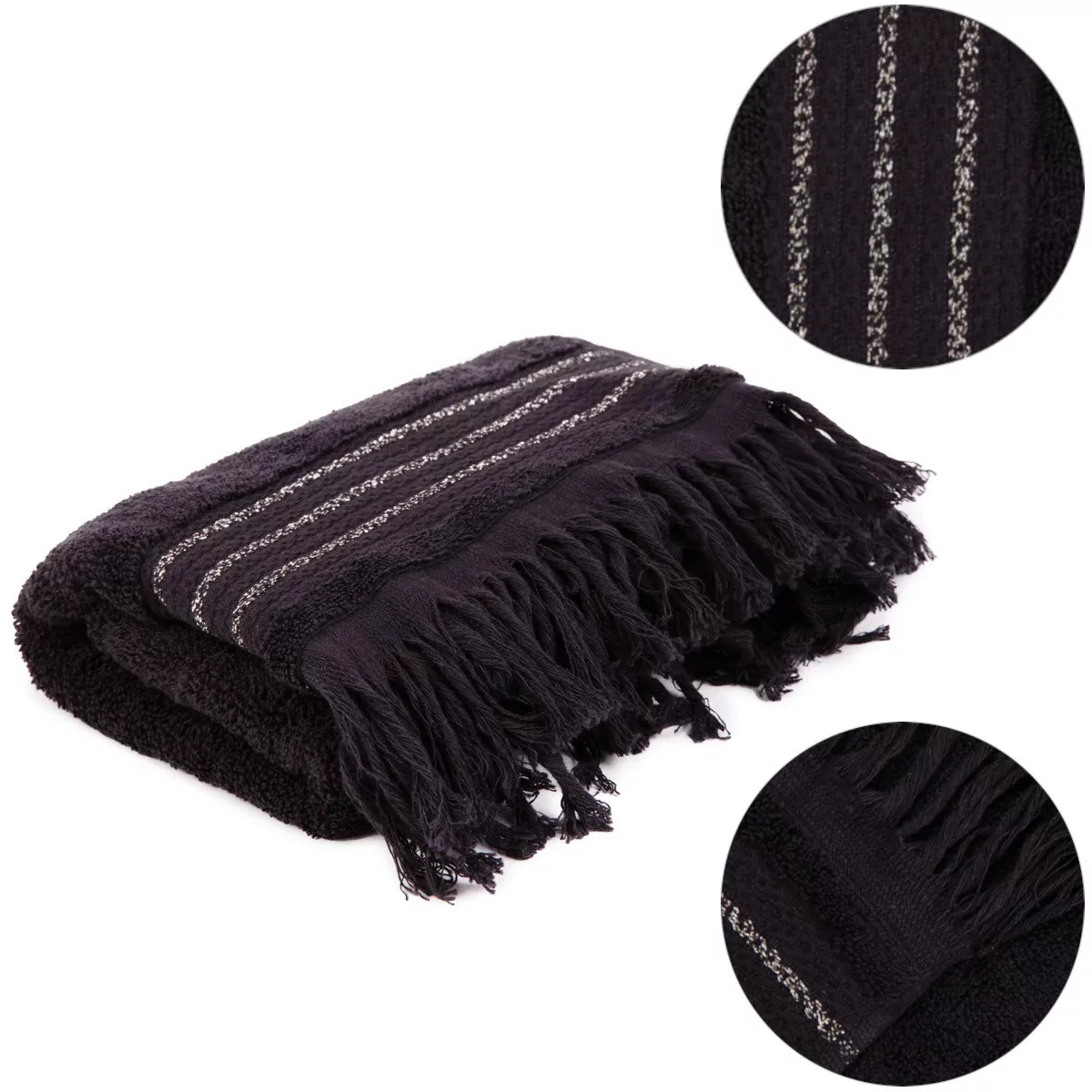 Ręcznik bawełniany łazienkowy duży MYFAIR czarny 70x130cm HOMLA