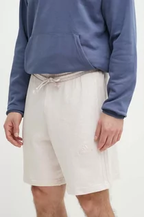 Spodenki męskie - adidas szorty bawełniane kolor beżowy IR5258 - grafika 1