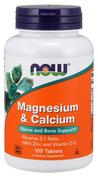 Stawy, mięśnie, kości - Now Foods Magnesium & Calcium with Zinc and Vitamin D3 100 Tabletek - miniaturka - grafika 1