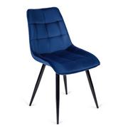 Krzesła - Granatowe welurowe krzesło do pokoju - Vano - miniaturka - grafika 1