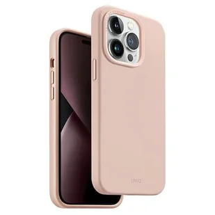 UNIQ etui Lino Hue iPhone 14 Pro 6,1" Magclick Charging rózowy/blush pink - Etui i futerały do telefonów - miniaturka - grafika 1