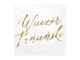 PartyDeco "Serwetki Wieczór panieński, biały, 33x33cm (1 karton / 12 op.) (1 op. / 20 szt.)" SP33-91-019ME-KARTON [13991180] - Wieczór panieński i kawalerski - miniaturka - grafika 1