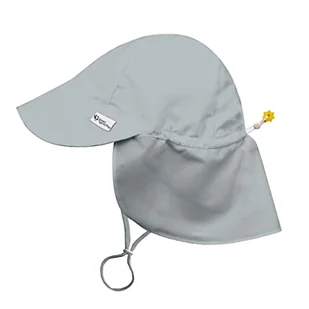 Green Sprouts - UPF 50+ eco czapka z klapką - Szary - 0-6m - Czapki damskie - miniaturka - grafika 1