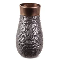 Wazony i flakony - Wazon Z Glinki Ceramicznej Morena 17X17X32 Stalowy + Miedziany - miniaturka - grafika 1