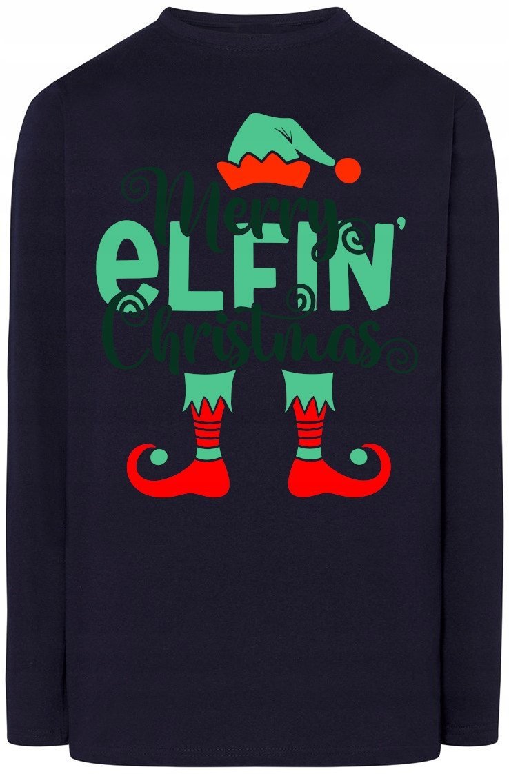 Elf Świąteczna Bluza Longsleeve Modna Męska R.5XL