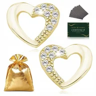 Biżuteria dla dzieci - Kolczyki Złote Dla Dziewczynki Serduszka Z Cyrkoniami Pozłacane Srebro 925 - miniaturka - grafika 1