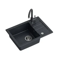 Zlewozmywaki z baterią - Zlewozmywak MYQ Color Short SHOG1COL Czarny + bateria - miniaturka - grafika 1