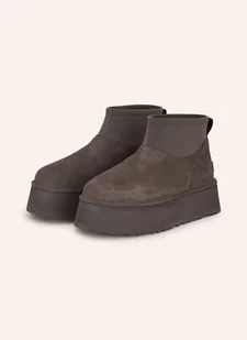 Ugg Botki Na Platformie Classic Mini Dipper grau - Botki damskie - miniaturka - grafika 1