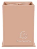 Przyborniki na biurko - Exacompta 67861D Organizer na długopisy Aquarel z bardzo mocnej tektury z 4 przegródkami, idealny do biura i szkoły, kolor pastelowy koralowy, organizer na biurko, przybornik - miniaturka - grafika 1