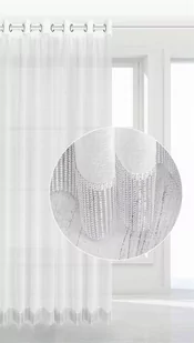 Firana 140 x 250 Dekoracyjna Stone Przelotki Bia - Firany - miniaturka - grafika 1