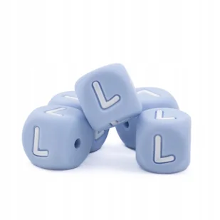 Silikonowy koralik 12 mm Alfabet do zawieszki Niebieski 5szt Litera L - Dekoratorstwo Silikonowy koralik 12 mm Alfabet do zawieszki Niebieski 5szt Litera L - Dekoratorstwo - miniaturka - grafika 1