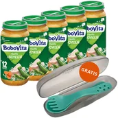 Dania dla dzieci - Zestaw BoboVita Obiadek, risotto z indykiem, po 12 miesiącu, 5 x 250 g + Canpol, zestaw sztućców w etui, dla dzieci, gratis - miniaturka - grafika 1