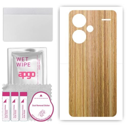 folia naklejka skórka strukturalna na TYŁ do Xiaomi Redmi Note 13 Pro+ Plus - Drewno Dąb Miodowy - apgo SKINS