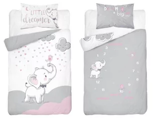 Detexpol, Maya Moo, Pościel do łóżeczka, bambusowa, Słonik, 100x135 - Pościel dla dzieci - miniaturka - grafika 1