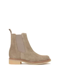 Beżowe sztyblety damskie - Botki damskie - miniaturka - grafika 1