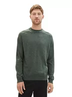 Swetry męskie - TOM TAILOR sweter męski, 32748 - Green Dust Twotone Grindle, XL - miniaturka - grafika 1