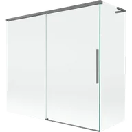 Parawany nawannowe - Mexen Rox L parawan nawannowy 2-skrzydłowy rozsuwany 170 + 75 x 150 cm, transparent, gun metal - 8C9L-170-075-95-00 - miniaturka - grafika 1