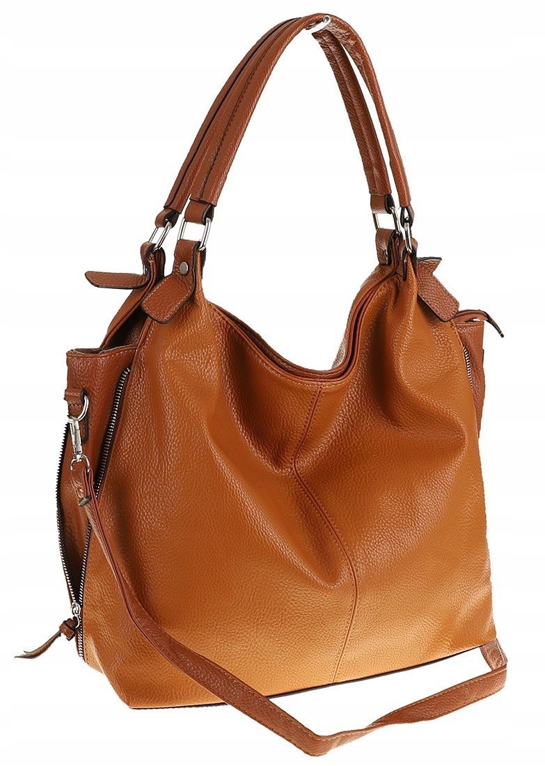 HERNAN Torebka Damska Worek Listonoszka Modna Torba na Ramię HB0153 Brązowa