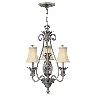 Elstead Lighting Plantation 3Lt Chandelier Polished Antique Nickel HK/PLANT3 PL Elstead lampa wisząca stylowa abażurowa HK/PLANT3 PL ) - Lampy sufitowe - miniaturka - grafika 1