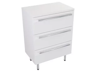 Szafka Stojąca Z Blatem ATH 60 cm - Biały Mat - Uchwyty Chromowane - Szafki łazienkowe - miniaturka - grafika 1