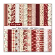 Inne - TEMU 24-pack vintage czerwony dwustronny do scrapbookingu, 12x12 cali, kwiatowy tło do albumów, DIY rzemiosła, robienia kartek i dziennikarstwa, - miniaturka - grafika 1