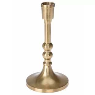 Home Styling Collection Świecznik aluminiowy stojak podstawka na długą świecę świeczkę złoty 17 cm O-569224 + - Świeczniki - miniaturka - grafika 1