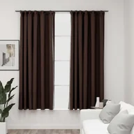 Zasłony - vidaXL Zasłony stylizowane na lniane, 2 szt., taupe, 140x175 cm - miniaturka - grafika 1