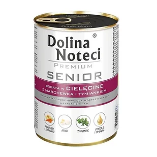 Dolina Noteci Premium Senior Bogata W Cielęcinę Z Marchewką I Tymiankiem 400g - Mokra karma dla psów - miniaturka - grafika 2