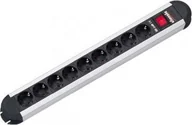 Listwy zasilające - Listwa zasilająca Bachmann 9x 9 gniazd czarna - miniaturka - grafika 1