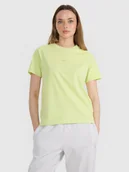 Koszulki i topy damskie - 4F T-shirt oversize z nadrukiem damski - żółty L - miniaturka - grafika 1