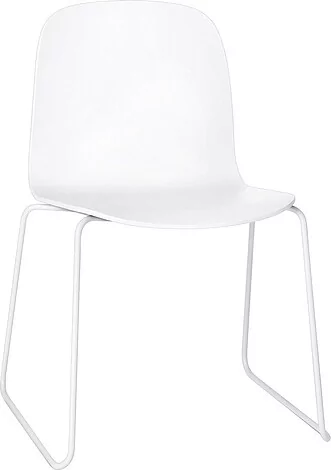 Krzesło Visu Sled białe na stalowych nogach z łącznikiem