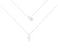 Naszyjniki - Srebrny naszyjnik z ażurowym krzyżem 50 cm - miniaturka - grafika 1