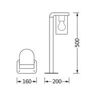 Lampy ogrodowe - OSRAM Słupek oświetleniowy ENDURA CLASSIC CASCADE, możliwość ściemniania, aluminiowy / szary / cynkowy, aluminium, nowoczesny - miniaturka - grafika 1