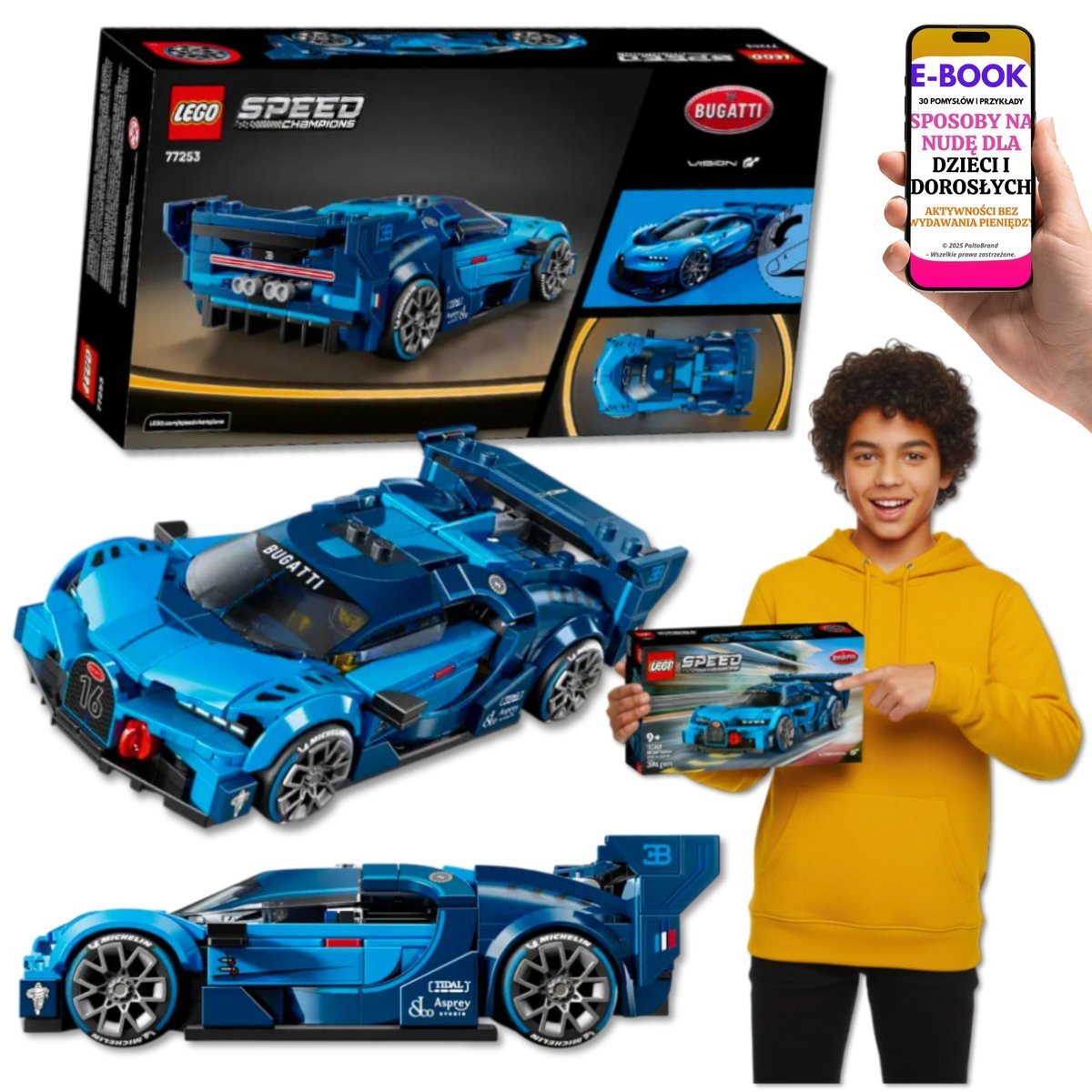 LEGO AUTO Bugatti Vision GT samochód sportowy • 9+ 77253 Lego Samochód Wyścigowy Autko Dla Chłopca Na Urodziny + EBOOK-3