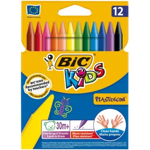 BIC Kredki świecowe Plastidecor Pudełko 12 sztuk - Przybory szkolne - miniaturka - grafika 2