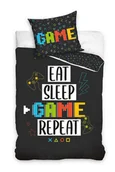 Pościel - Pościel bawełniana, Carbotex, gamer, 160x200 + 70x80 cm - miniaturka - grafika 1