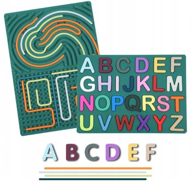 Zabawka sensoryczna dla dzieci mata edukacyjna silikonowa alfabet