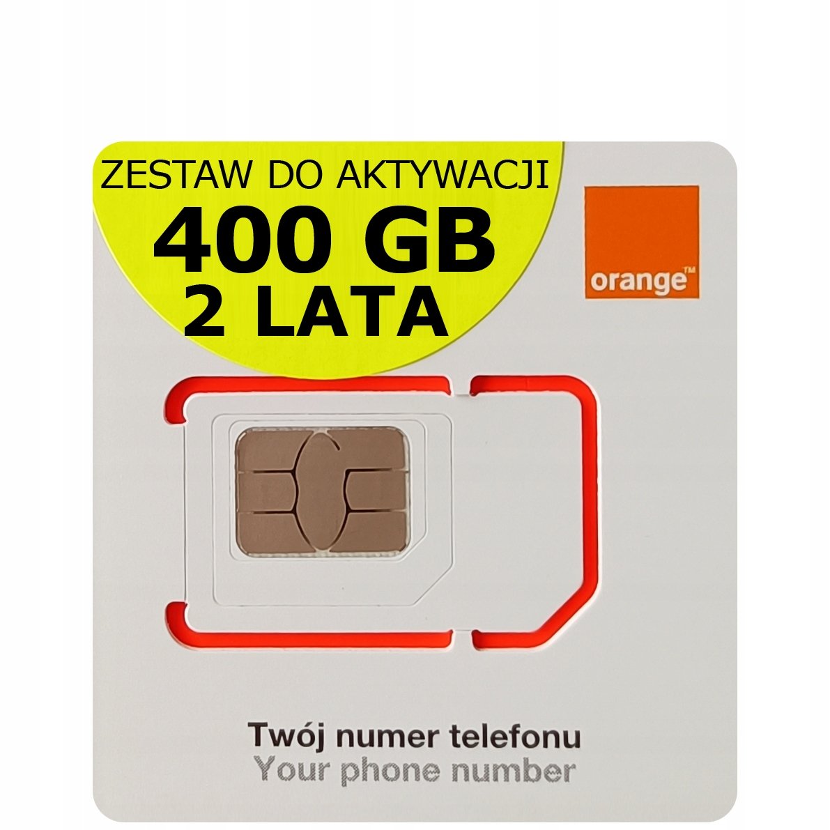 Starter Internet Mobilny na kartę Orange Free 400 Gb na 2 Lata sim 4G Lte