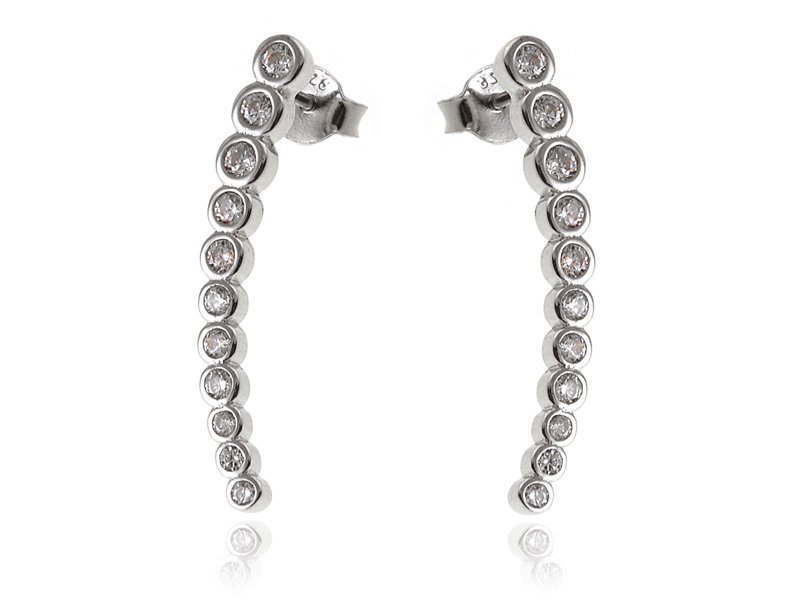 Kolczyki Srebrne Okrągłe Cyrkonie Stopniowane K2947 - 2,1G.