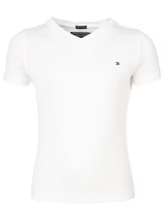 Koszulki dla chłopców - Tommy Hilfiger T-Shirt Boys Basic Vn Knit S/S KB0KB04142 Biały Regular Fit - grafika 1