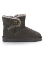 Botki damskie - NICEBAY Skórzane botki zimowe "Labriela" w kolorze szarym - miniaturka - grafika 1