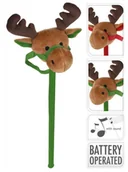 Ozdoby bożonarodzeniowe - Konik - Głowa Renifera Na Kiju Z Muzyką Dł.90cm - miniaturka - grafika 1