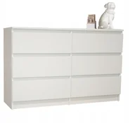 Komody - Komoda 100 CM Coco, Szafka, Salon Biała 6 Szuflad - miniaturka - grafika 1
