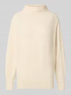 Swetry damskie - Sweter z dzianiny z mieszanki wiskozy ze wzorem ze stójką - miniaturka - grafika 1