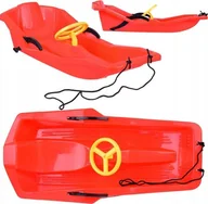 Sanki i ślizgacze - Wygodne Lekkie SANKI dla dzieci z oparciem hamulcem i kierownica SP0807 - miniaturka - grafika 1