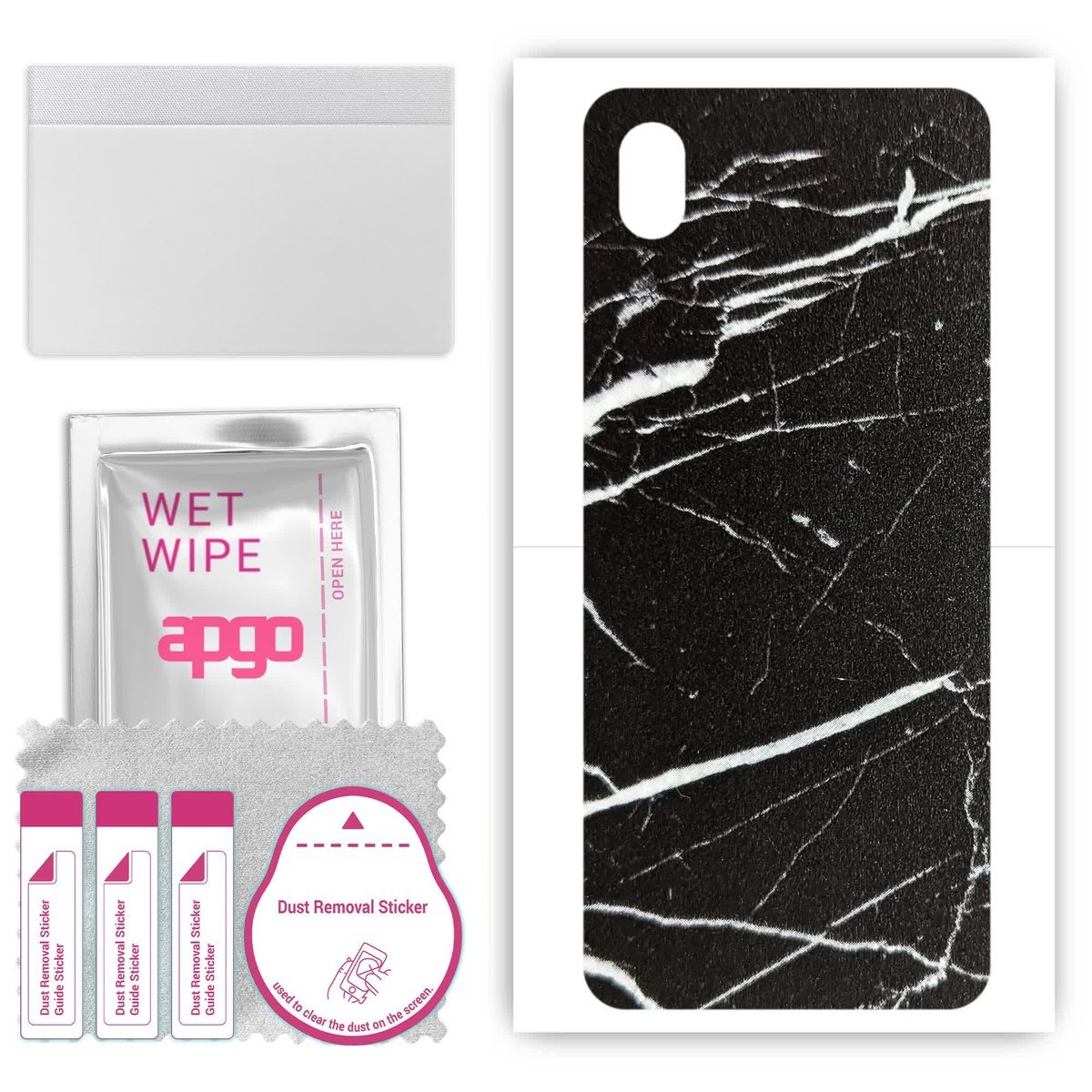 Folia naklejka skórka strukturalna na TYŁ do Samsung Galaxy A3 Core - Marmur Ciemny - apgo SKINS