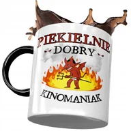 Kubki - Kubek Czarny Dla Kinomaniaka Piekielnie Dobry z Nadrukiem ze Zdjęciem + Opakowanie na prezent (wzór 01) - miniaturka - grafika 1