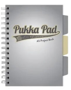 Project Book Grey A5/100K kratka szary (3szt) - PUKKA - Zeszyty szkolne - miniaturka - grafika 1